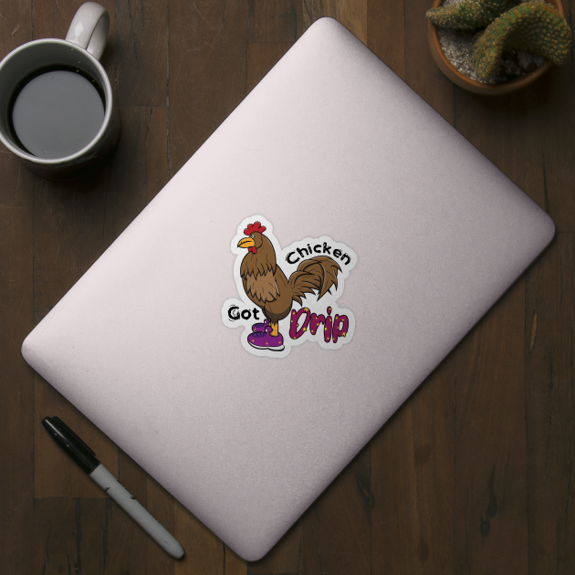 Chicken With Shoes Brown Purple DRIP by Dad n Son Designs